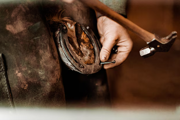 Farrier shoeing a Stapley Lodge horse